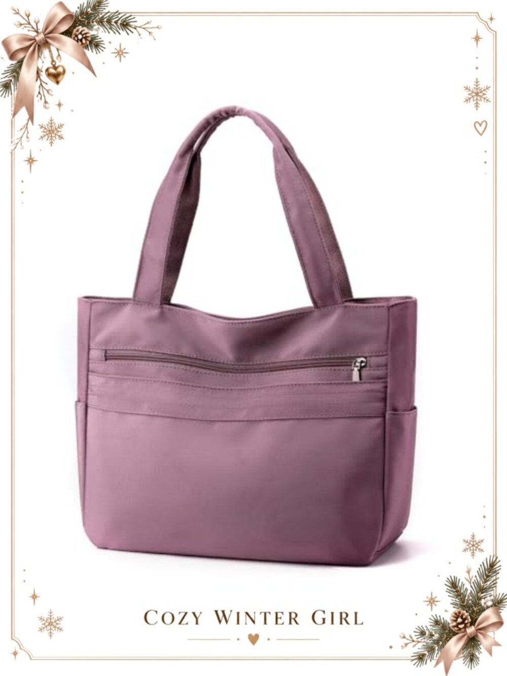 Large Nylon Tote Bag Multi-Pocket Shoulder Handbag Lightweight Women's